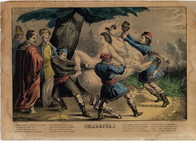 Mazeppa, talerz jeden z czterech autorstwa Nathaniel Currier
