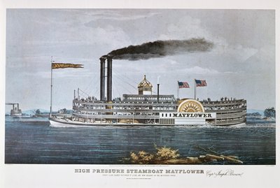Parowiec „Mayflower” na Missisipi autorstwa Nathaniel Currier