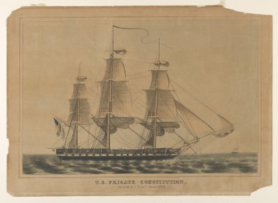 Konstytucja Fregaty Stanów Zjednoczonych z lat 1838-46, 1838-46. autorstwa Nathaniel Currier