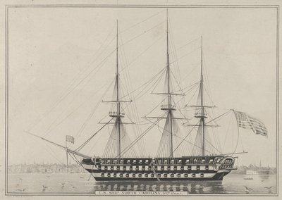 US Ship North Carolina, 102 Guns, 1843., 1843. autorstwa Nathaniel Currier