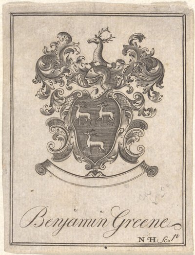 Benjamin Greene - Ekslibris autorstwa Nathaniel Hurd