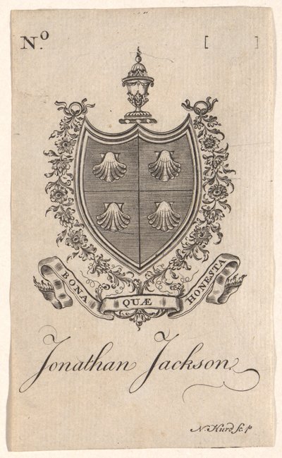 Ekslibris Jonathana Jacksona autorstwa Nathaniel Hurd
