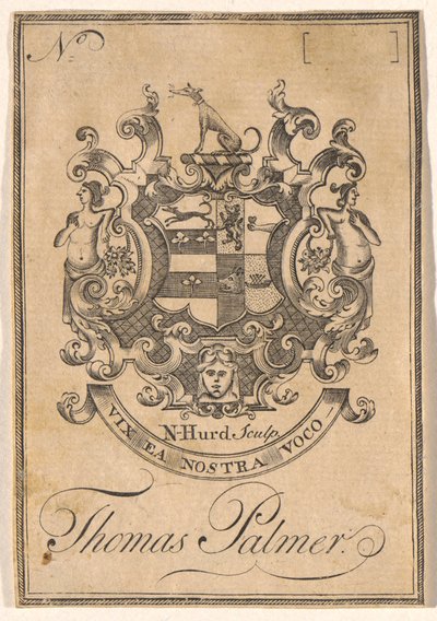 Ekslibris Thomasa Palmera autorstwa Nathaniel Hurd