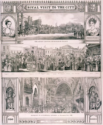 Wizyta królowej Wiktorii w City of London, 1837 autorstwa Nathaniel Whittock