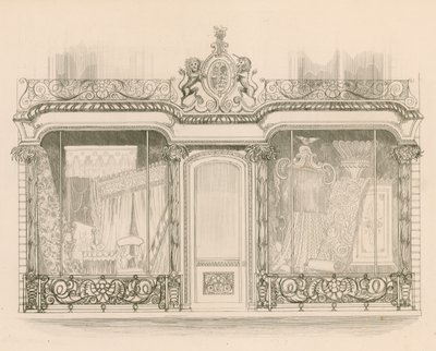 Witryna sklepu panów Saunders and Woodley, Tapicer, Regent Street, Londyn autorstwa Nathaniel Whittock