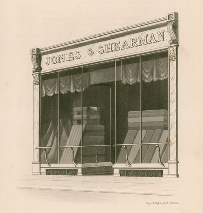 Front sklepu Messrs Jones and Shearman, Blackfriars Road, Londyn autorstwa Nathaniel Whittock