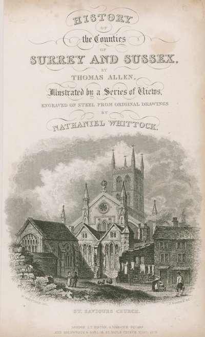 Kościół św. Zbawiciela, Southwark, Surrey autorstwa Nathaniel Whittock