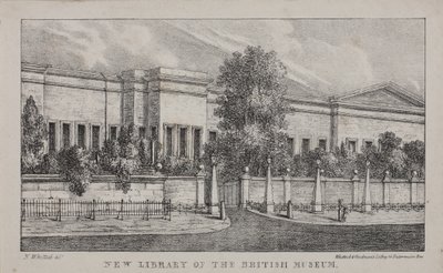 Widok nowej biblioteki w Muzeum Brytyjskim, c.1830 (lito) autorstwa Nathaniel Whittock
