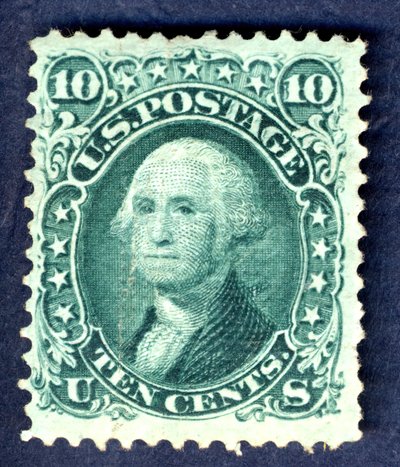 Single 10c Washington E Grill, 1867. autorstwa National Bank Note Company