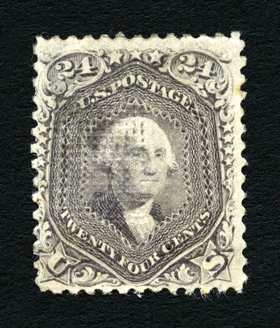 24c Washington F Grill singiel, 1867. autorstwa National Bank Note Company