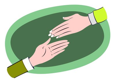 Pomocne dłonie - ilustracja alegorii biznesu autorstwa Neale Osborne