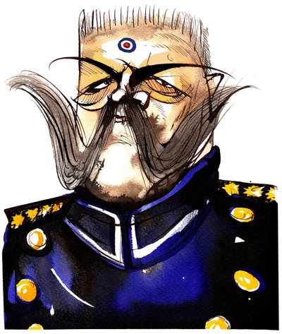 Paul von Hindenburg – urodzony w Polsce, niemiecki generał i prezydent (1847-1934); kolorowa karykatura autorstwa Neale Osborne