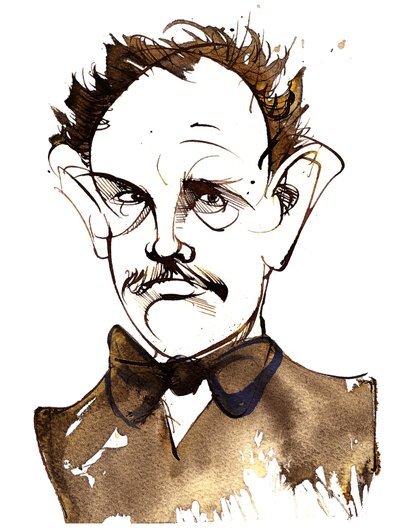 Richard Strauss, niemiecki kompozytor i dyrygent (1864-1949); karykatura autorstwa Neale Osborne