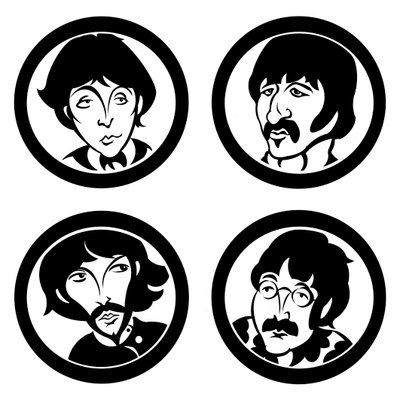 The Beatles, 2004 (tusz, wersja cyfrowa 2023) autorstwa Neale Osborne
