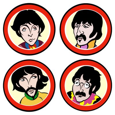 The Beatles, 2004 (tusz, wersja cyfrowa 2023) autorstwa Neale Osborne