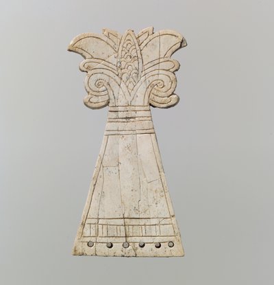 Nacięty przodek dla konia wyrzeźbiony w kształcie kwitnącej palmety wolutowej, IX-VIII wiek p.n.e. (kość słoniowa) autorstwa Neo Assyrian