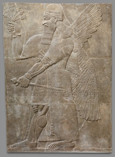 Płaskorzeźba, neoasyryjska, ok. 883-859 p.n.e. (alabaster gipsowy) autorstwa Neo Assyrian