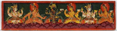Okładka książki z rękopisu Shaiva (nieprzezroczyste wc na drewnie) autorstwa Nepalese School
