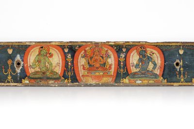Rękopis The Five Protections, tylna okładka, 1138 (nieprzezroczyste wc i tusz na drewnie) autorstwa Nepalese School