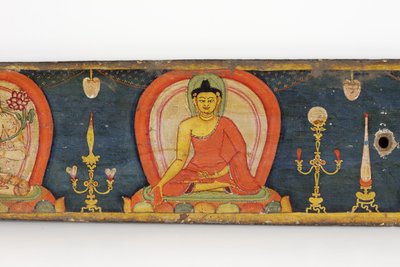 Rękopis The Five Protections, przednia okładka, 1138 (nieprzezroczyste wc i tusz na drewnie) autorstwa Nepalese School