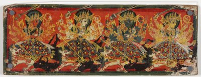 Jedna z pary okładek rękopisów przedstawiających Devi jako osiem matek (wc na drewnie) autorstwa Nepalese School