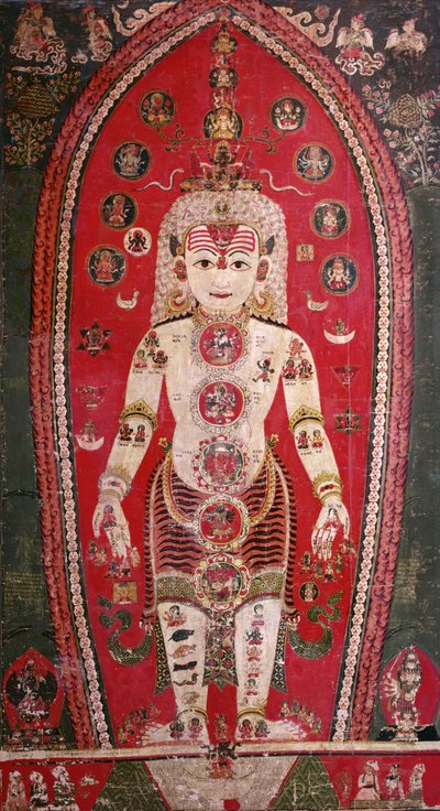Shiva Purana z Badgaon (gwasz na jedwabiu) autorstwa Nepalese School