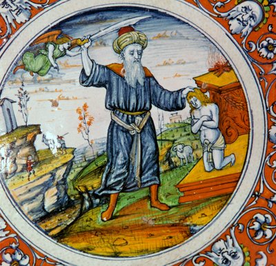 Naczynie przedstawiające Ofiarę Izaaka, XVI w. autorstwa Nessus Painter