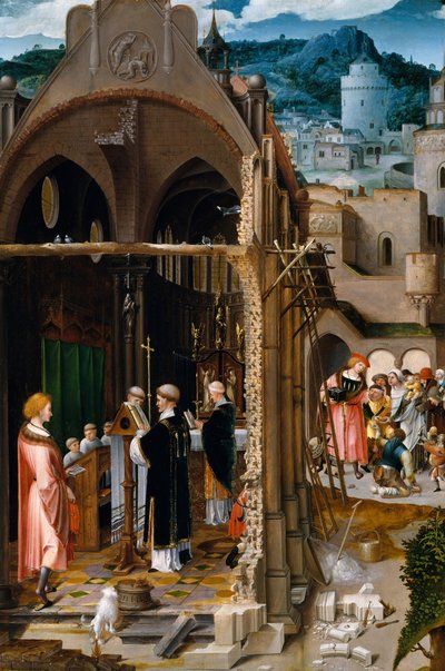 Kazanie o Miłosierdziu, prawdopodobnie nawrócenie św. Antoniego. autorstwa Netherlandish