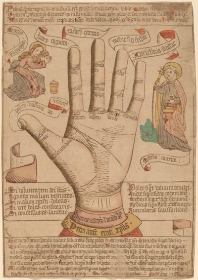 Ręka jako zwierciadło zbawienia autorstwa Netherlandish 15th Century
