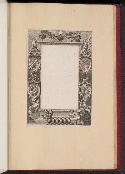 Ilustracja graniczna ze scenami z życia Chrystusa i Putti nalewanie wina autorstwa Netherlandish 17th Century