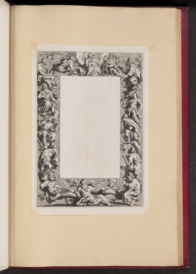 Obramowanie ilustracji z drzewem Jesse autorstwa Netherlandish 17th Century