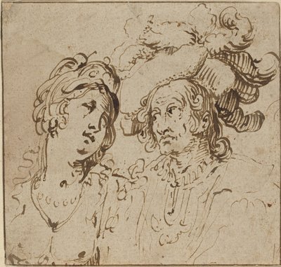 Kawaler z nierządnicą autorstwa Netherlandish 17th Century