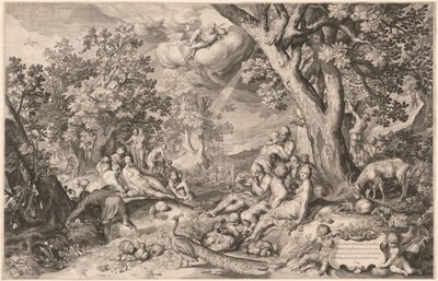 Złoty wiek autorstwa Netherlandish 17th Century after Nicolaes de Bruyn after Abraham Bloemaert
