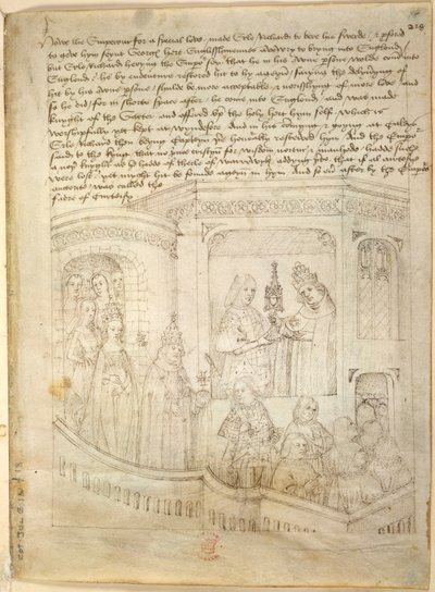 Bawełna Juliusz E. IV, art. 6, „Korowód Beauchamp”, c.1483 (atrament na welinie) autorstwa Netherlandish School
