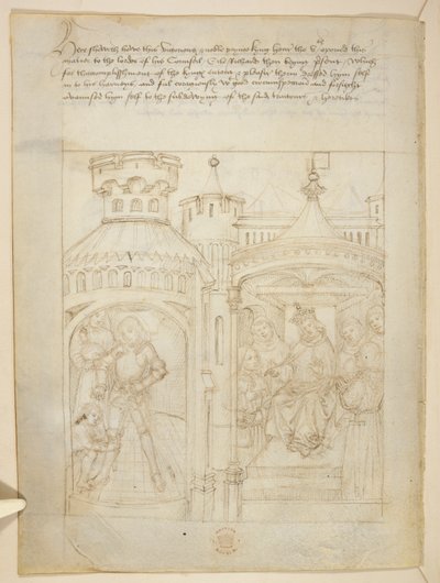 Bawełna Juliusz E. IV, art. 6, „Korowód Beauchamp”, c.1483 (atrament na welinie) autorstwa Netherlandish School
