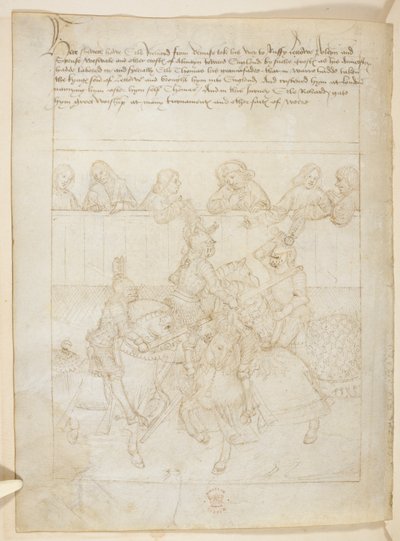 Bawełna Juliusz E. IV, art. 6, „Korowód Beauchamp”, c.1483 (atrament na welinie) autorstwa Netherlandish School
