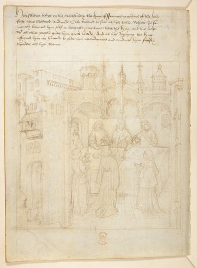 Bawełna Juliusz E. IV, art. 6, „Korowód Beauchamp”, c.1483 (atrament na welinie) autorstwa Netherlandish School