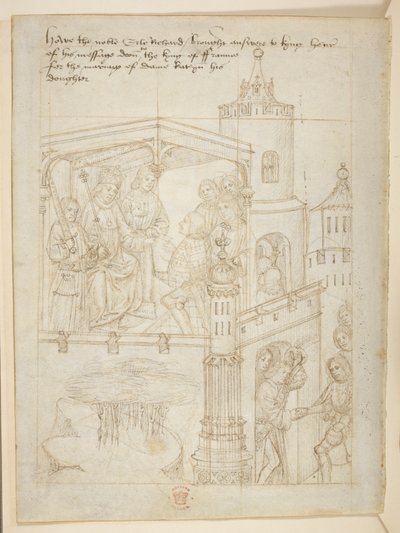 Bawełna Juliusz E. IV, art. 6, „Korowód Beauchamp”, c.1483 (atrament na welinie) autorstwa Netherlandish School