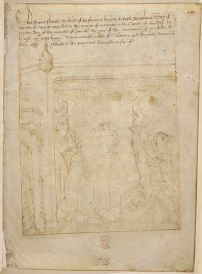 Bawełna Juliusz E. IV, art. 6, „Korowód Beauchamp”, c.1483 (atrament na welinie) autorstwa Netherlandish School