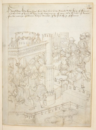 Bawełna Juliusz E. IV, art. 6, „Korowód Beauchamp”, c.1483 (atrament na welinie) autorstwa Netherlandish School