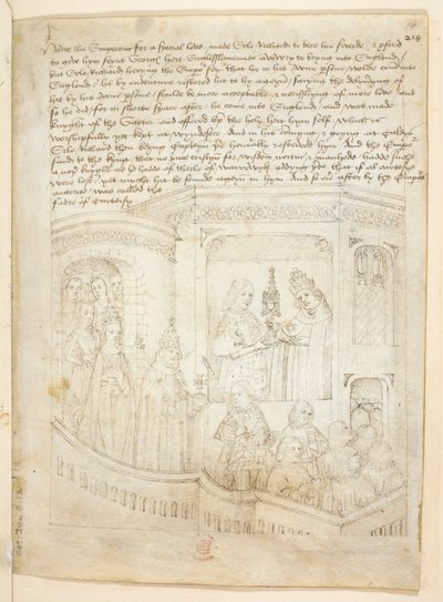 Bawełna Juliusz E. IV, art. 6, „Korowód Beauchamp”, c.1483 (atrament na welinie) autorstwa Netherlandish School