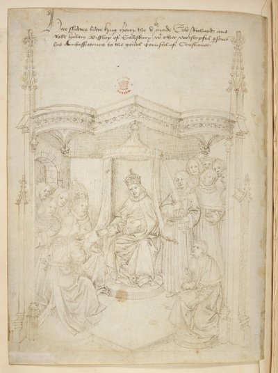 Bawełna Juliusz E. IV, art. 6, „Korowód Beauchamp”, c.1483 (atrament na welinie) autorstwa Netherlandish School