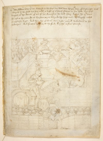 Bawełna Juliusz E. IV, art. 6, „Korowód Beauchamp”, c.1483 (atrament na welinie) autorstwa Netherlandish School
