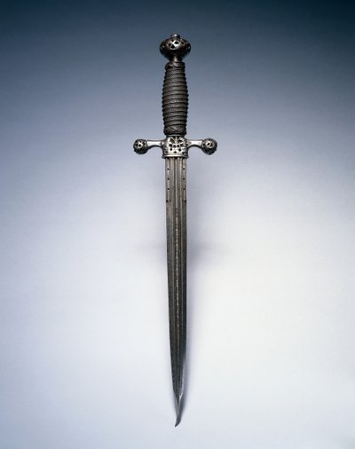 Sztylet, ok.1620-50 (stal z drucianym uchwytem) autorstwa Netherlandish School