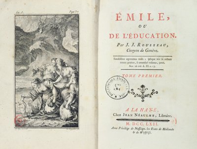 Frontyspis dla Emila autorstwa Jean-Jacques Rousseau, 1762 autorstwa Netherlandish School