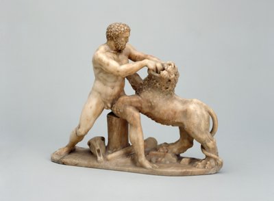 Herkules walczący z lwem nemeńskim (alabaster) autorstwa Netherlandish School