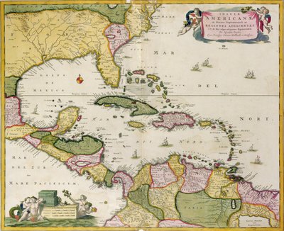 Mapa Ameryki Środkowej autorstwa Netherlandish School