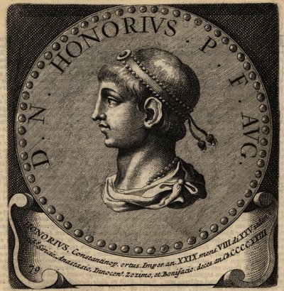 Portret cesarza rzymskiego Honoriusza. autorstwa Netherlandish School