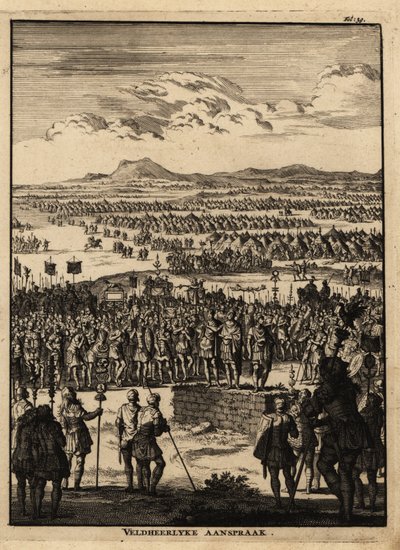 Przemówienia słuchają rzymscy centurionowie i legioniści. autorstwa Netherlandish School