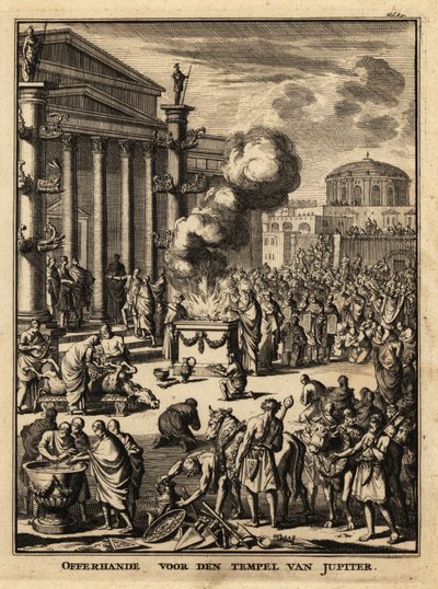 Ofiara przed Świątynią Jowisza w Rzymie. autorstwa Netherlandish School